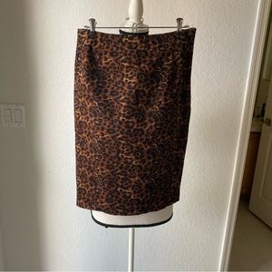 Old Navy Leopard Print High Waist Midi Skirt Size 10